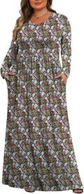 Plus Size Maxi Dress Long Sleeve with Pockets - Floor Length Comfort
