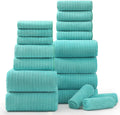 18 Piece Bath Towels Set - Ultra Soft, Quick Dry Teal