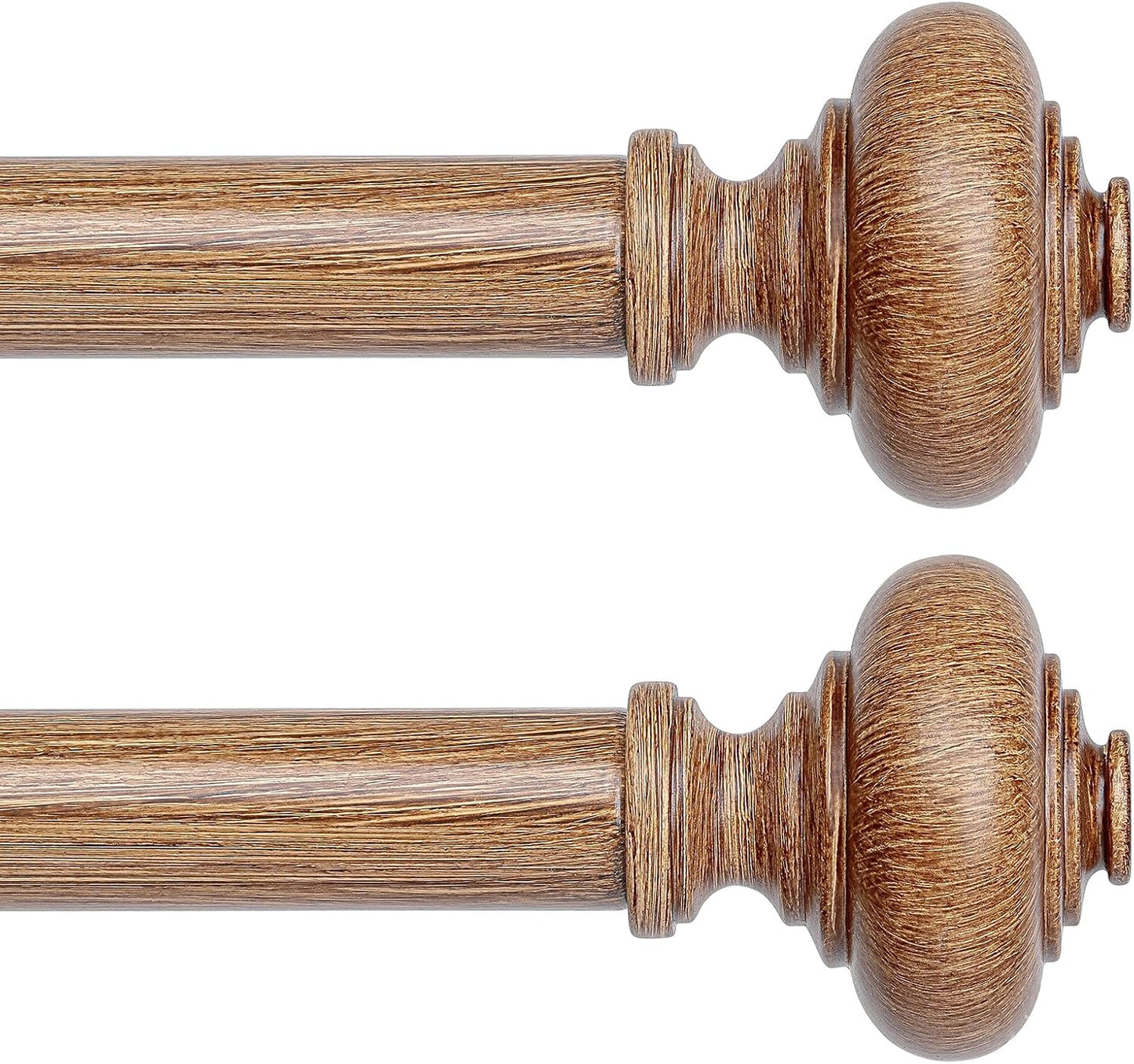 Wood Curtain Rods for Windows 30 to 56 Inch, Vintage Style