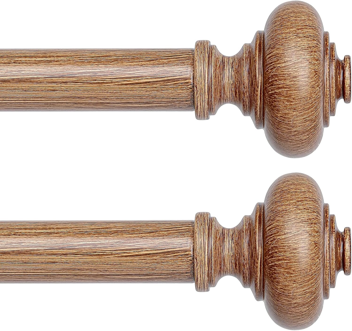 Wood Curtain Rods for Windows 48 to 84 Inch - Vintage Style
