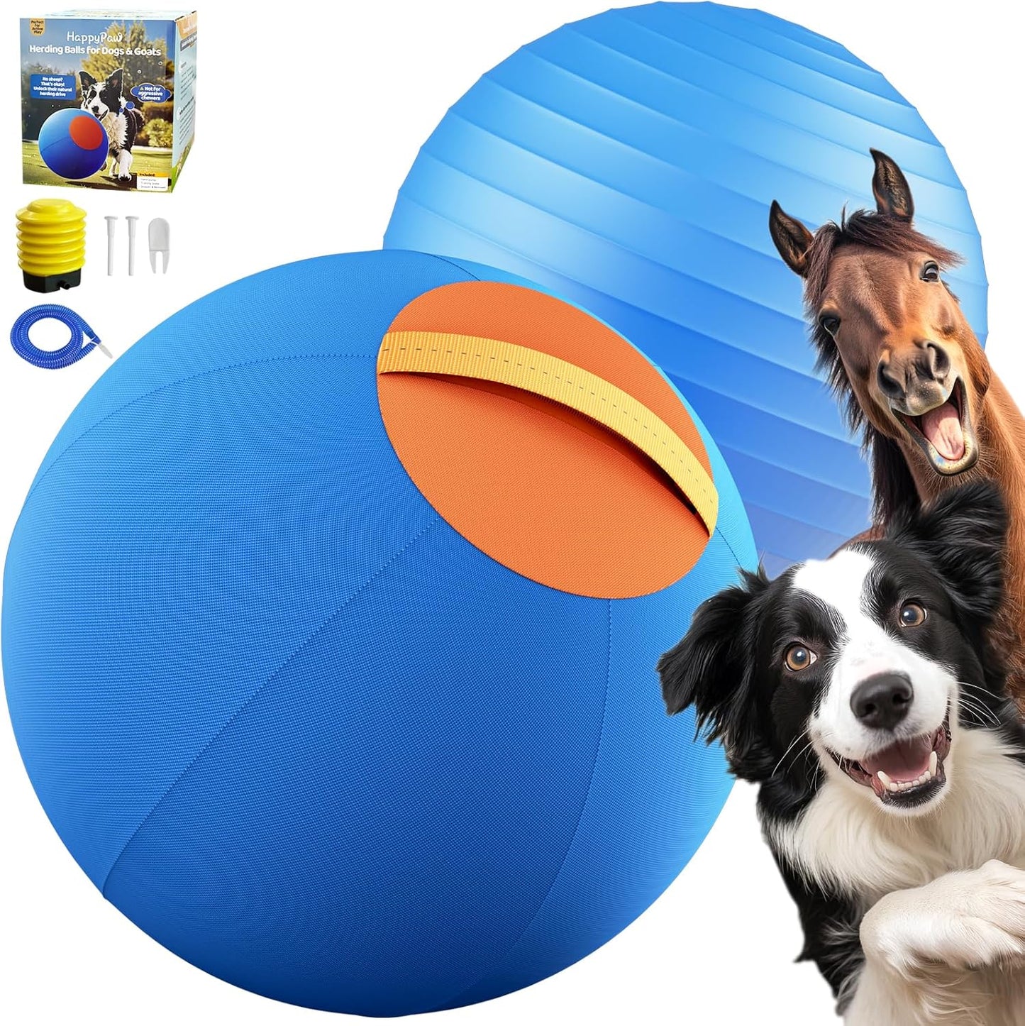 Herding Ball for Dogs by Happypaw - Durable Chew Resistant Toy