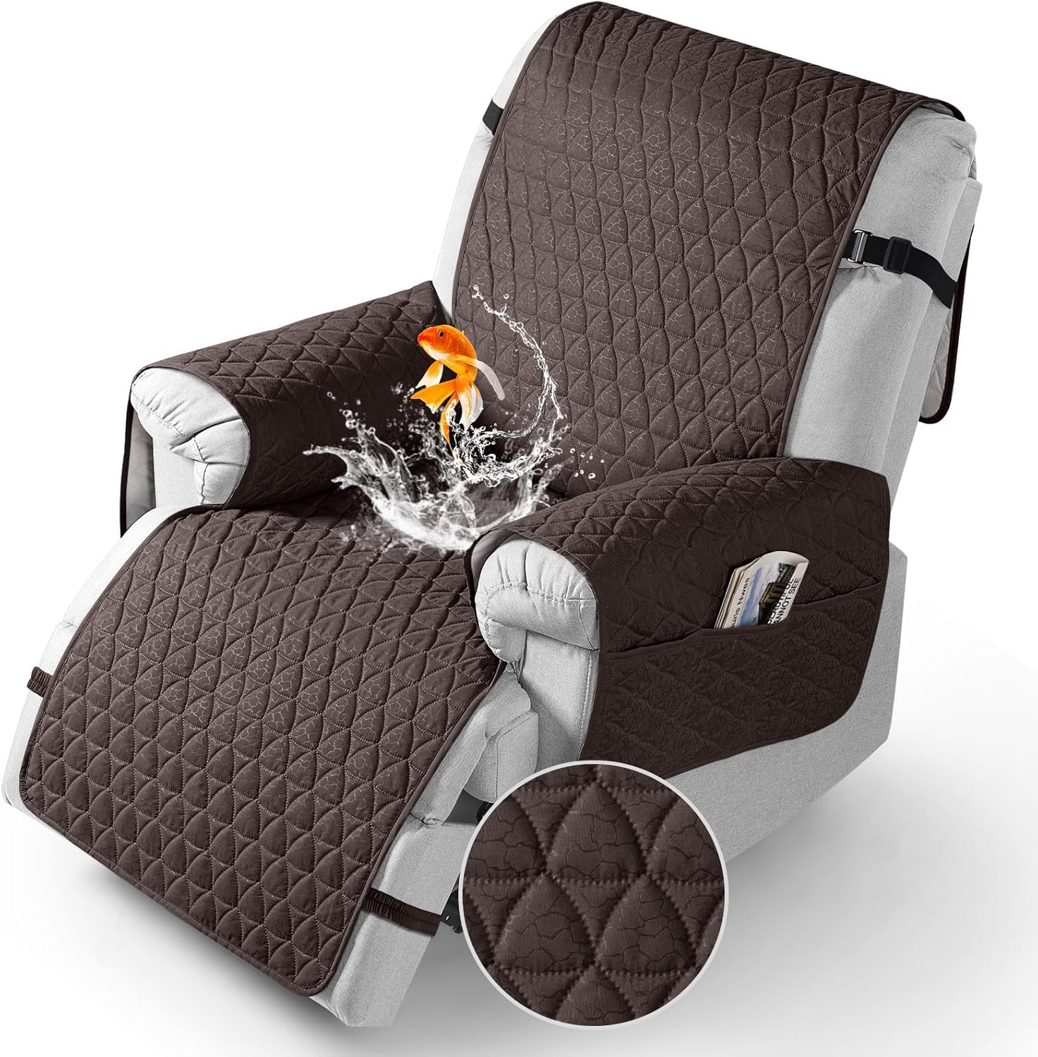 100% Waterproof Recliner Cover with Non-Slip Granule Design