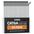 Everest Ultra Slim Cat6a Ethernet Patch Cables 0.5ft (24-Pack) - Slim