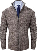 Men's Full Zip Slim Thick Knitted Cardigan Sweater - Warm Everyday