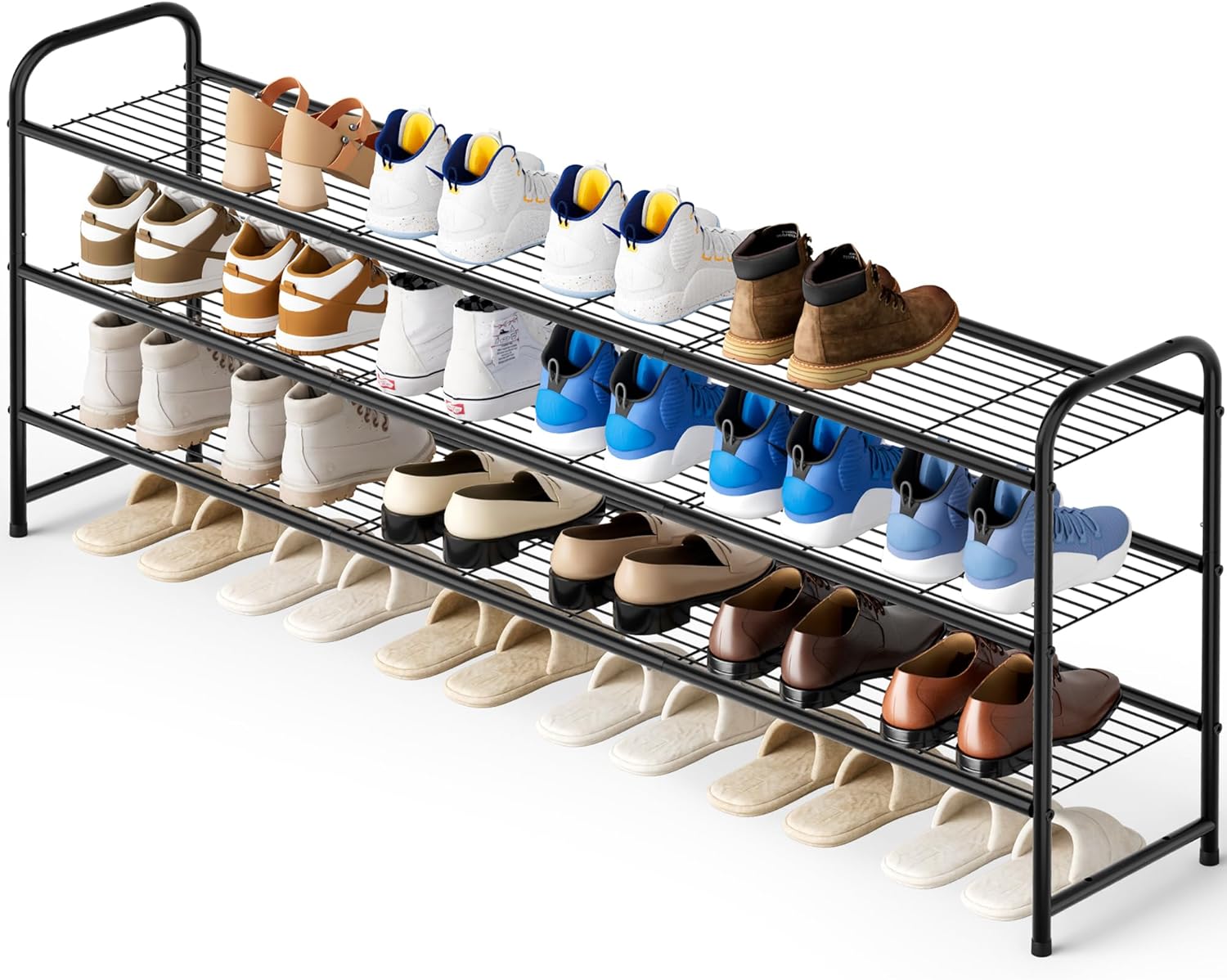 KEETDY 3-Tier Long Shoe Rack for Closet - Sturdy Organizer