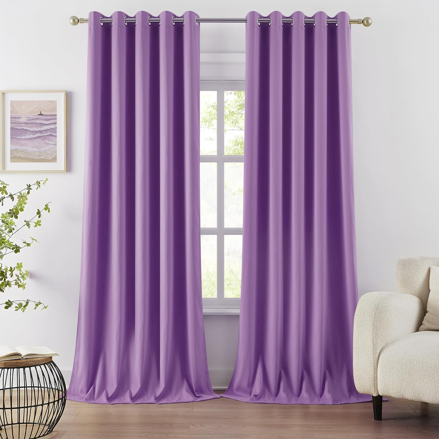 DUALIFE Extra Long 120 Inch Length Curtain Panels for Living Room