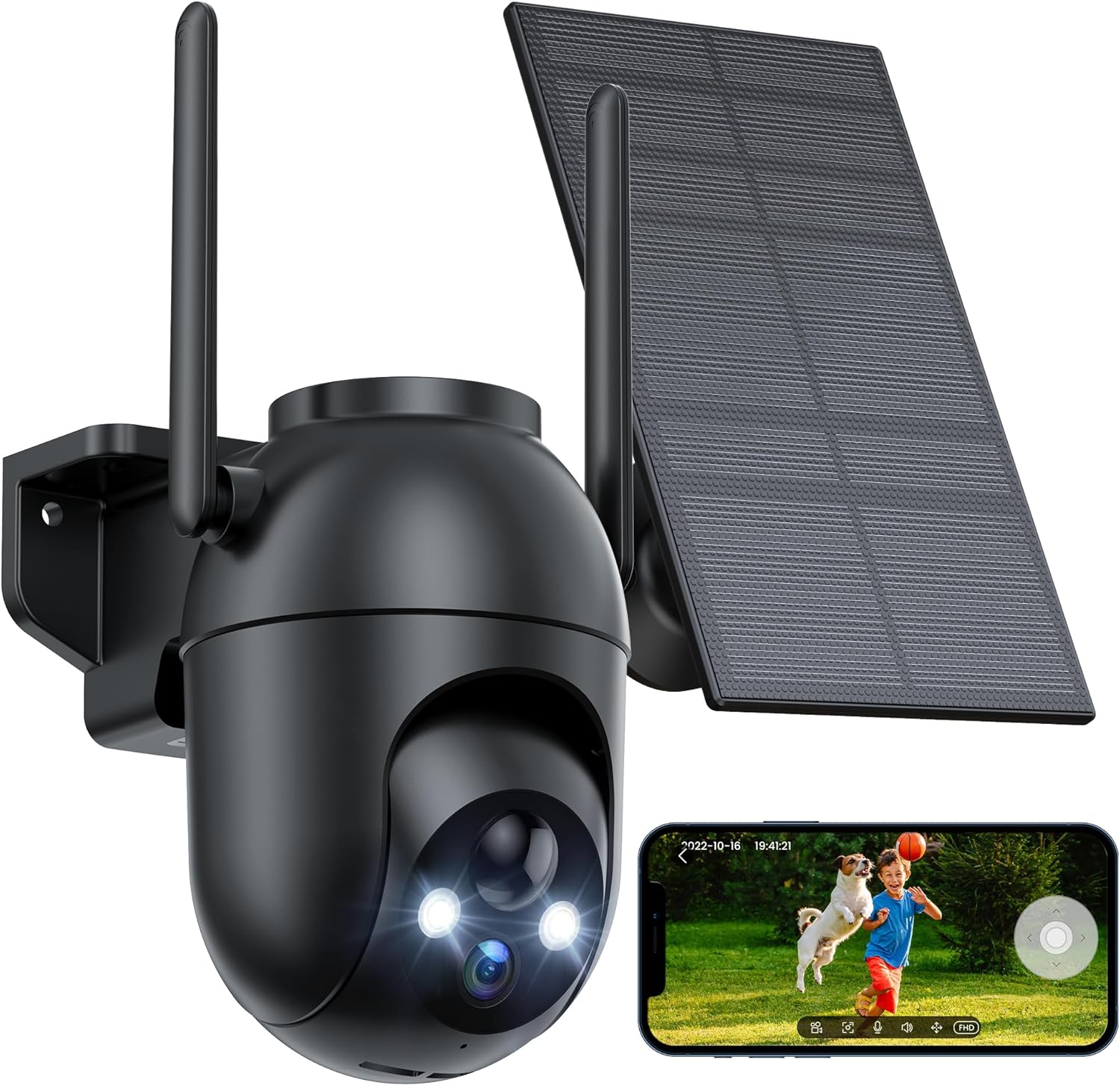VIMKIM Solar Wireless Security Camera: Color Night Vision