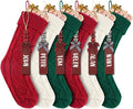 6PACK 18in Cable Knitted Christmas Stockings - Personalized Set
