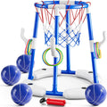 2 in 1 Pool Basketball Hoop Game for Kids Ages 3-7 - Floating Summer