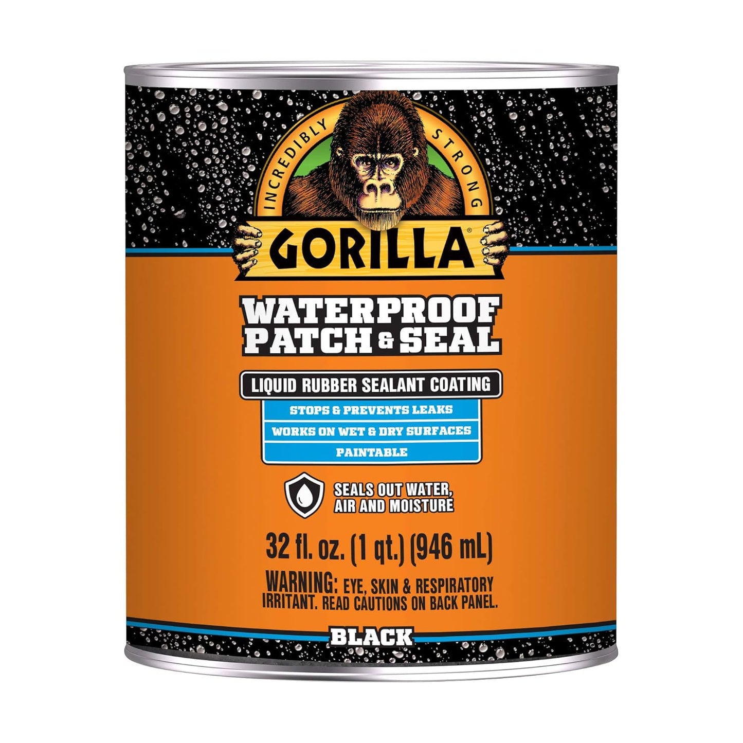 Gorilla Patch & Seal Liquid Rubber Waterproof Sealant, Black