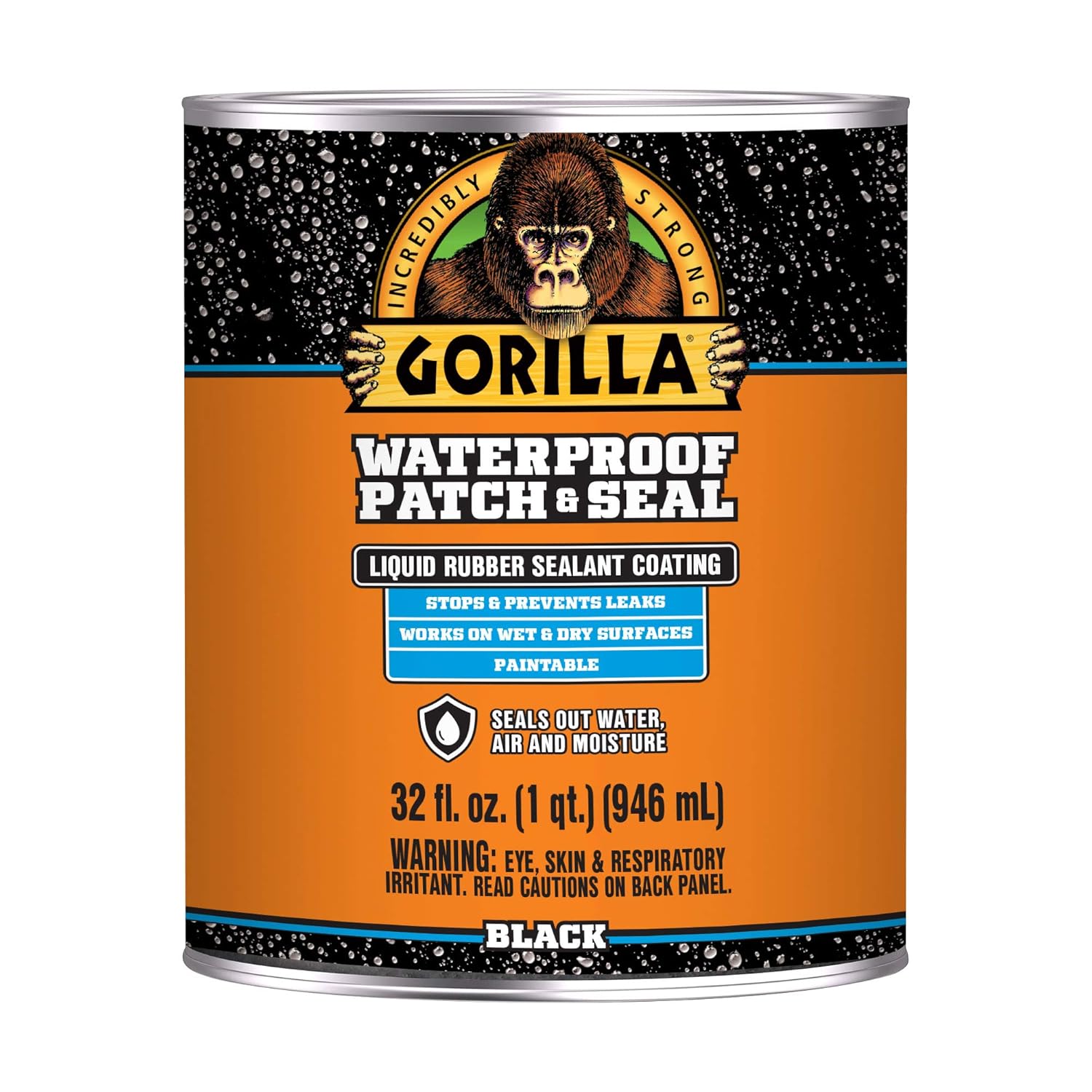 Gorilla Patch & Seal Liquid Rubber Waterproof Sealant, Black
