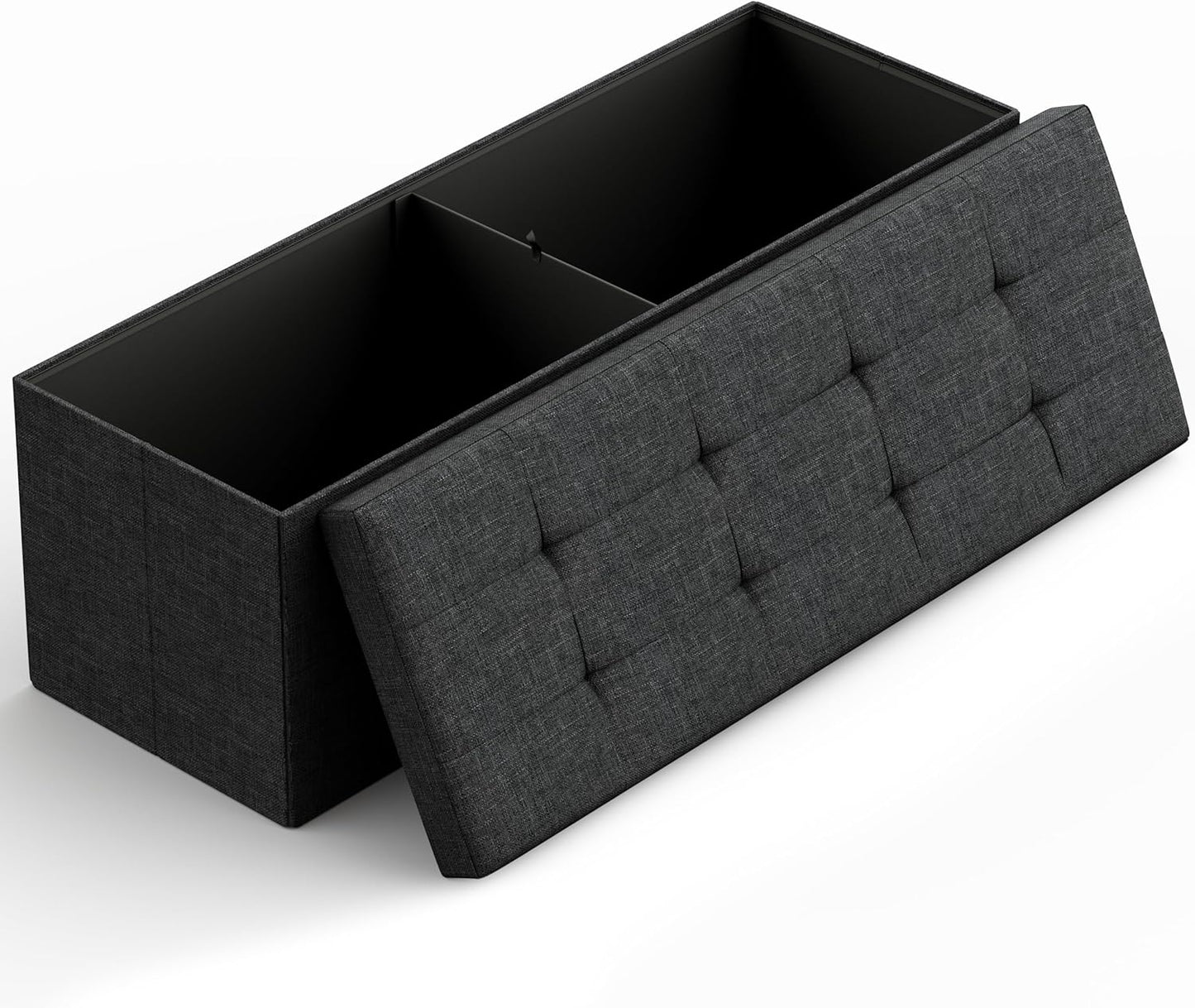 Lifetime Home 43 Folding Storage Ottoman Bench for Any Room