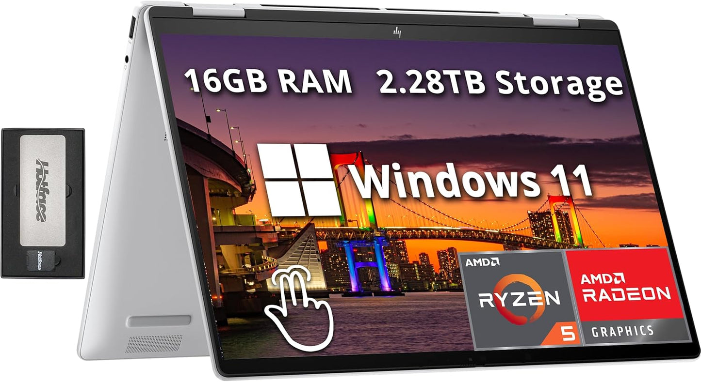 HP Envy x360 2-in-1 14in Touchscreen Laptop with Ryzen 5