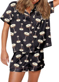 SHESHOW Funny Graphic Pajamas for Women Set - Silky Martini PJs