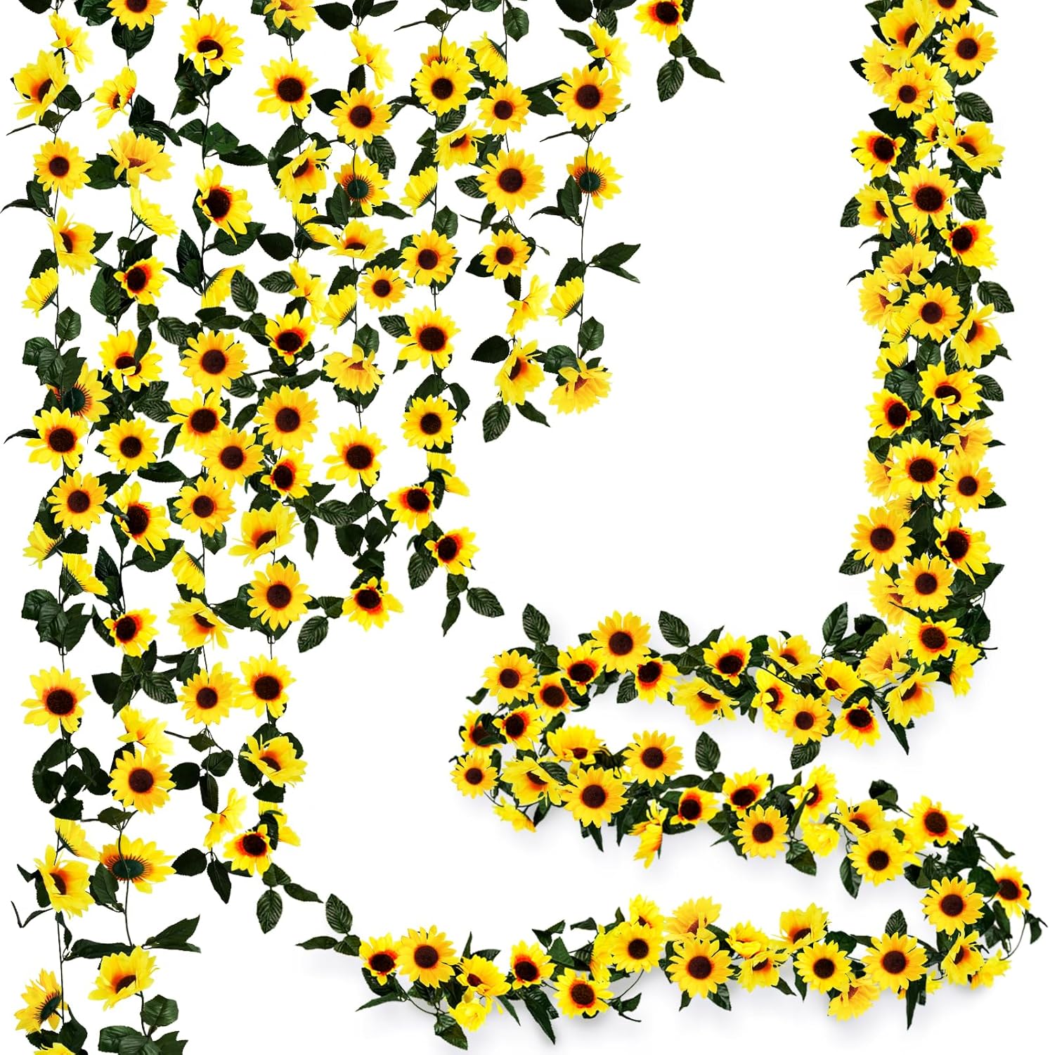 12PCS Artificial Sunflower Garland for Home and Party Decor