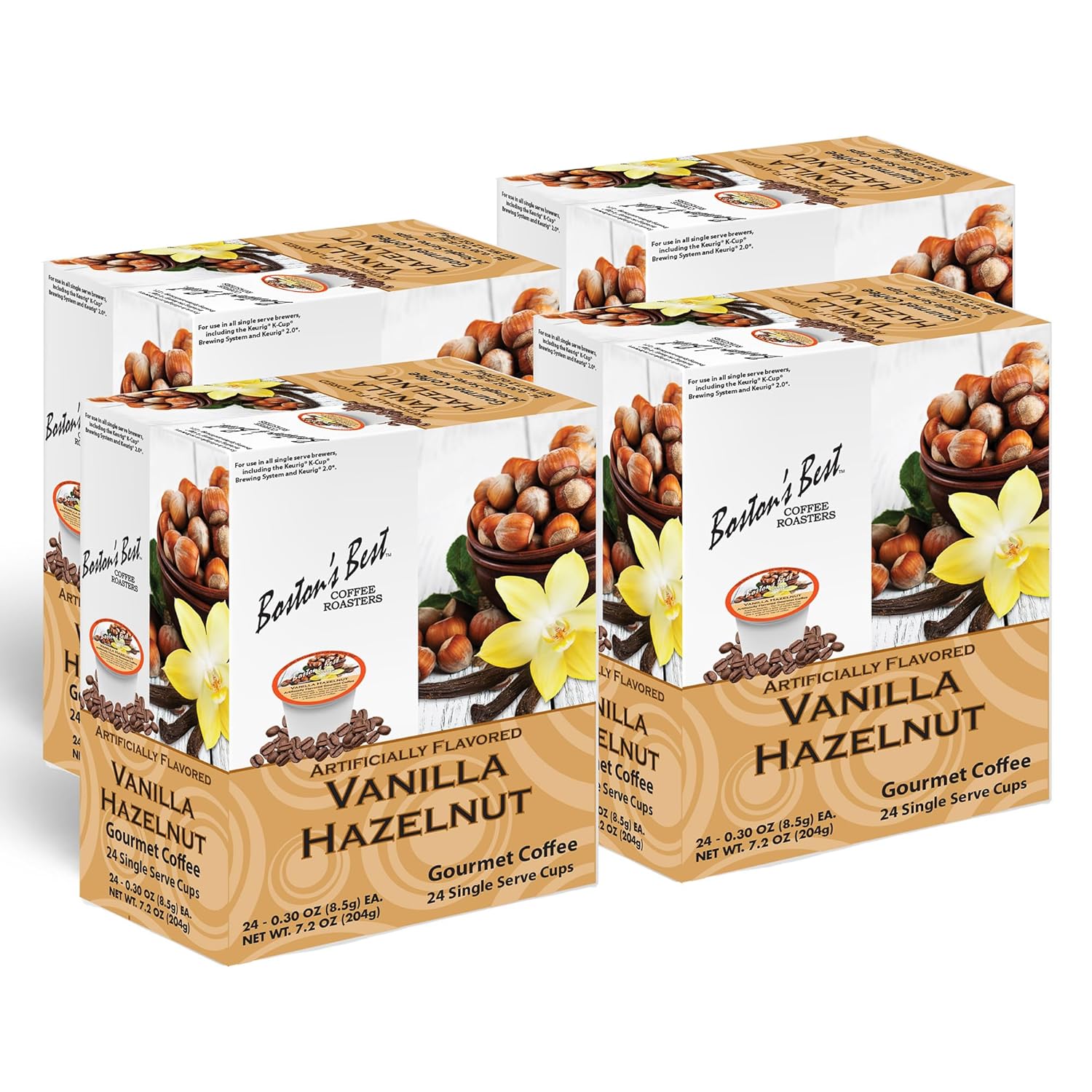 Bostons Best Vanilla Hazelnut Medium Roast Coffee 24 Count