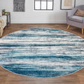 Modern Abstract Round Area Rug 5ft - Washable Non-Slip Soft Circle Rug