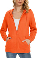 Women's Fleece Lined Zip Up Hoodies - Casual Full Zip Sweatshirt