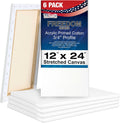 Stretched Canvas 12 x 24 in 6-Pack - Triple Primed 12oz Artist