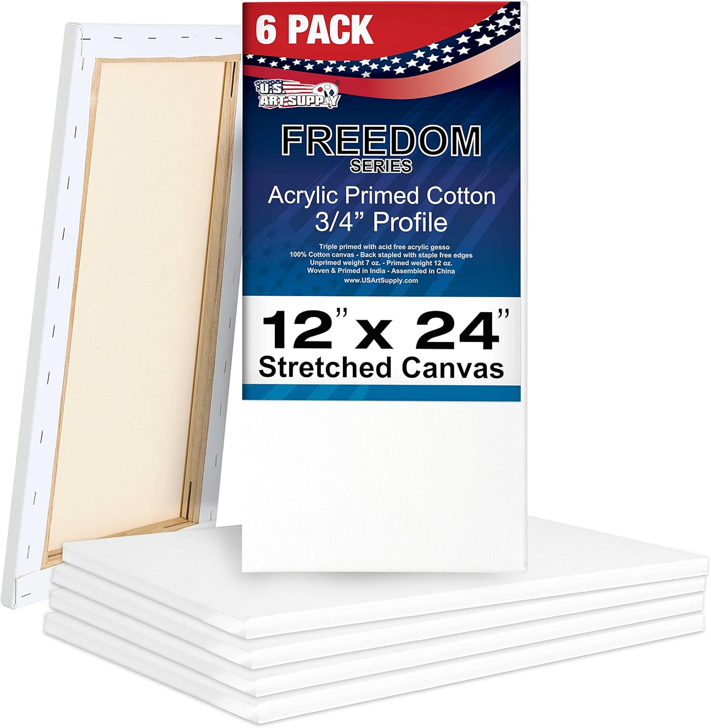 Professional Quality 12 x 24 inch Stretched Canvas for Painting