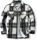 Men's Cotton Sherpa Lined Flannel Shirt Jacket - Warm (Style 56YZ)