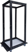 4 Post Open Frame Server Rack Mobile Relay - Adjustable Depth 22U