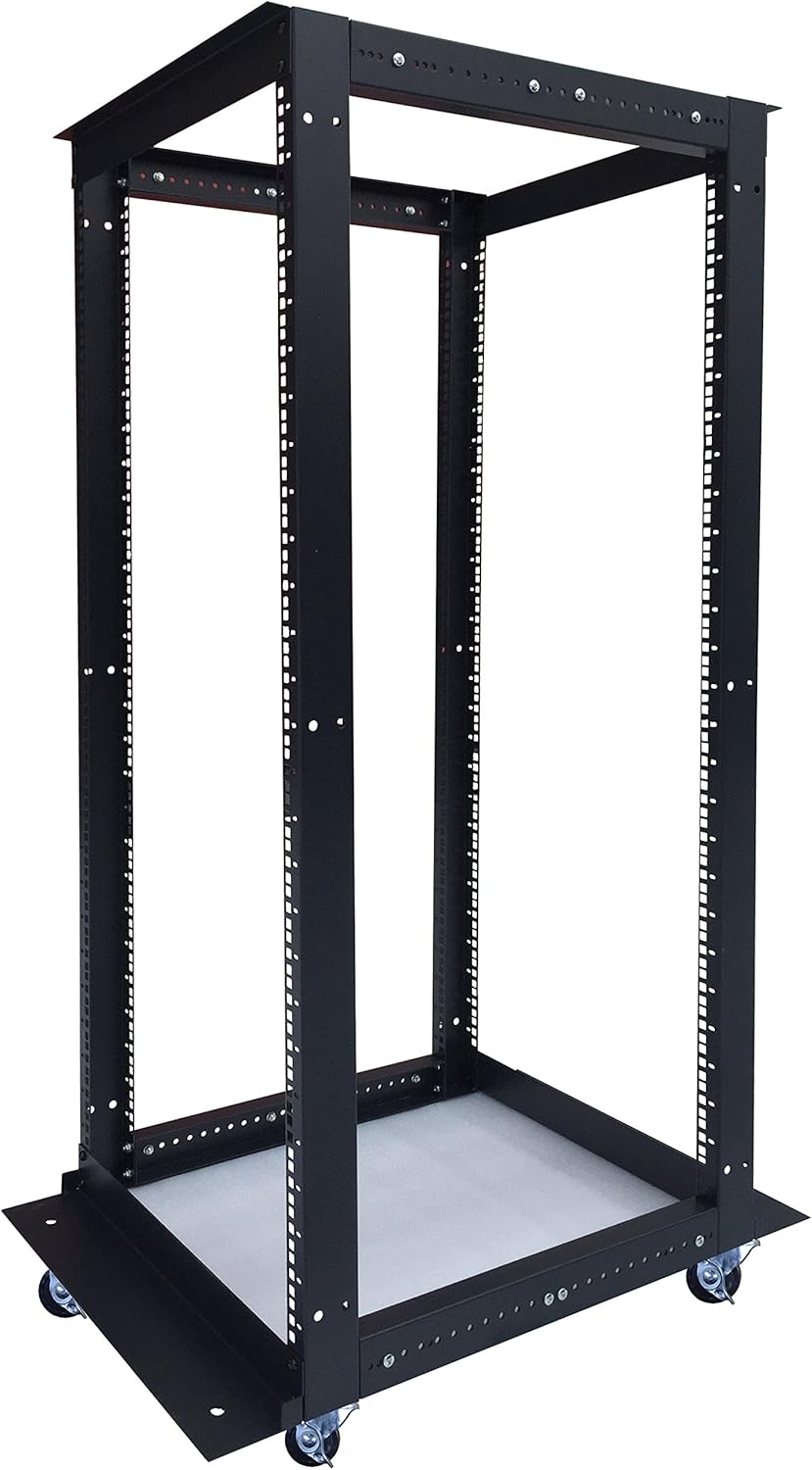 Sysracks 4 Post Open Frame Server Rack with Wheels for IT Gear