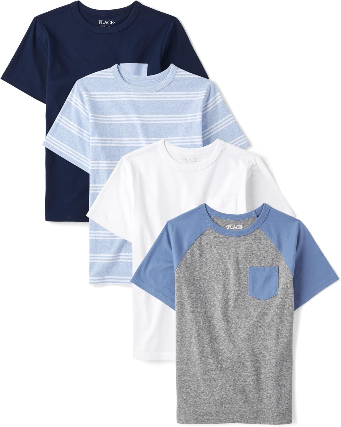 Boys Short Sleeve Knit T-Shirt Pack of 4 for Everyday Wear