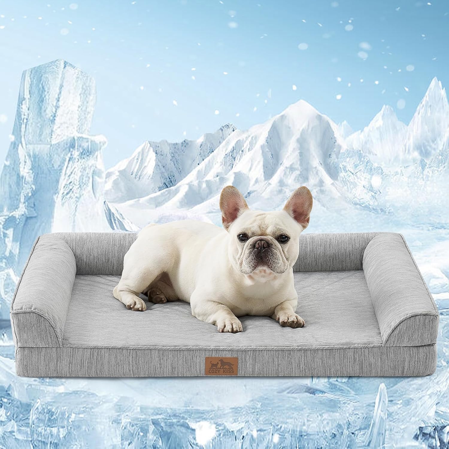 Cooling Dog Bed with Orthopedic Foam for Comfort and Support