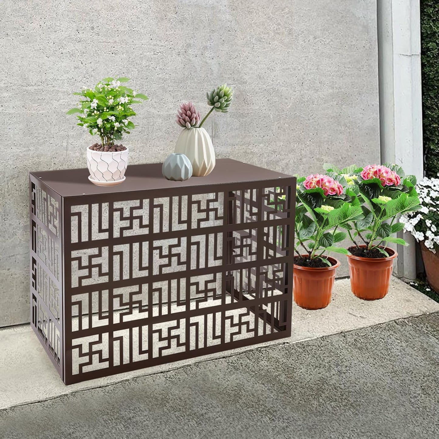 Sturdy Aluminum Outdoor AC Cover - Privacy Screen