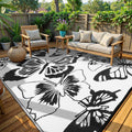 Beeiva Butterfly Outdoor Patio Rug 9x12 - Waterproof & Reversible