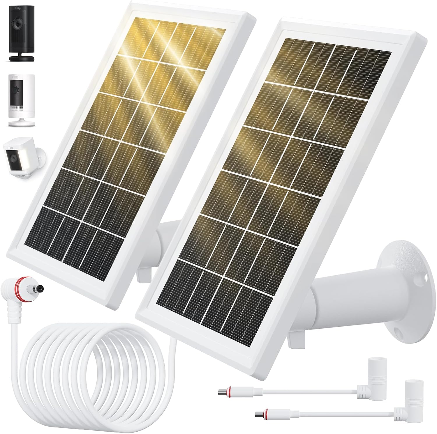 Solar Panel for Ring Camera, 5W Charger with 10FT Cable