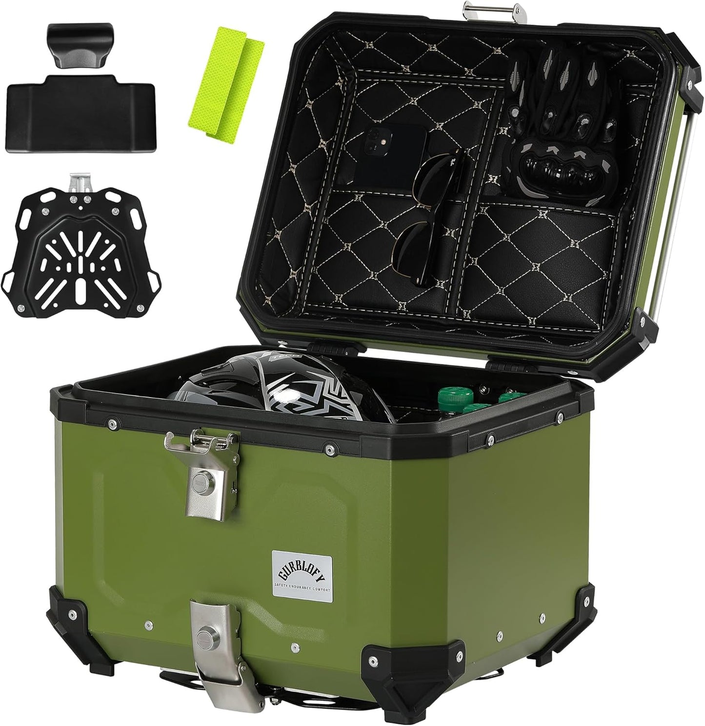 45L Aluminum Motorcycle Top Case with Anti-Theft Lock System