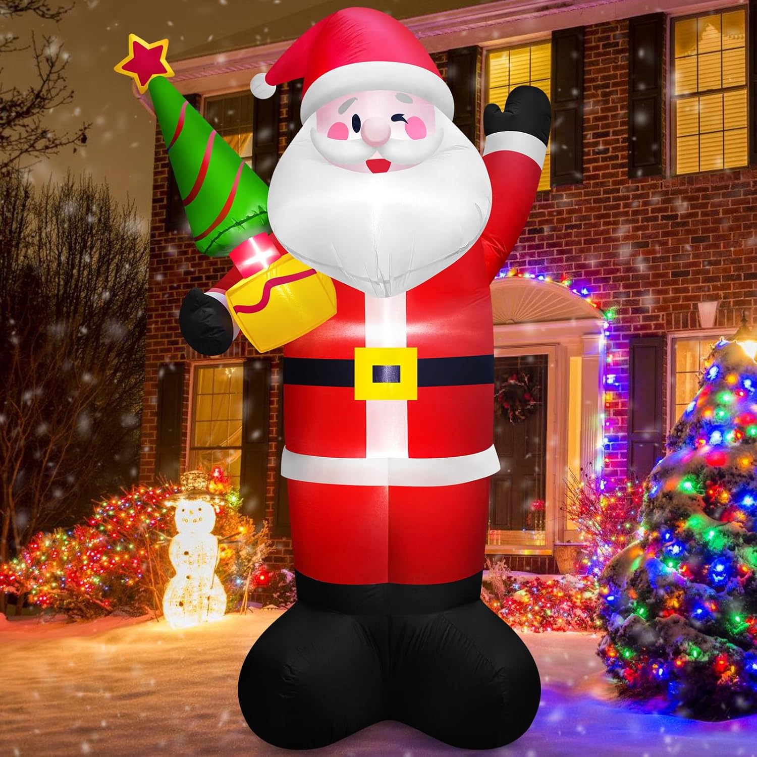 8 FT Tall Giant Santa Inflatable Christmas Decorations for Yard