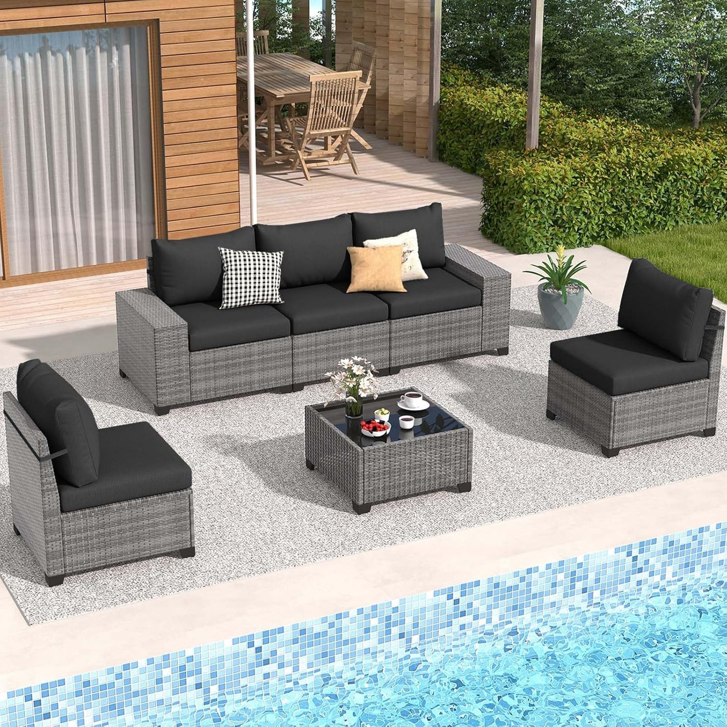 JOIVI 6 Pieces Outdoor Patio Furniture Set for Relaxation