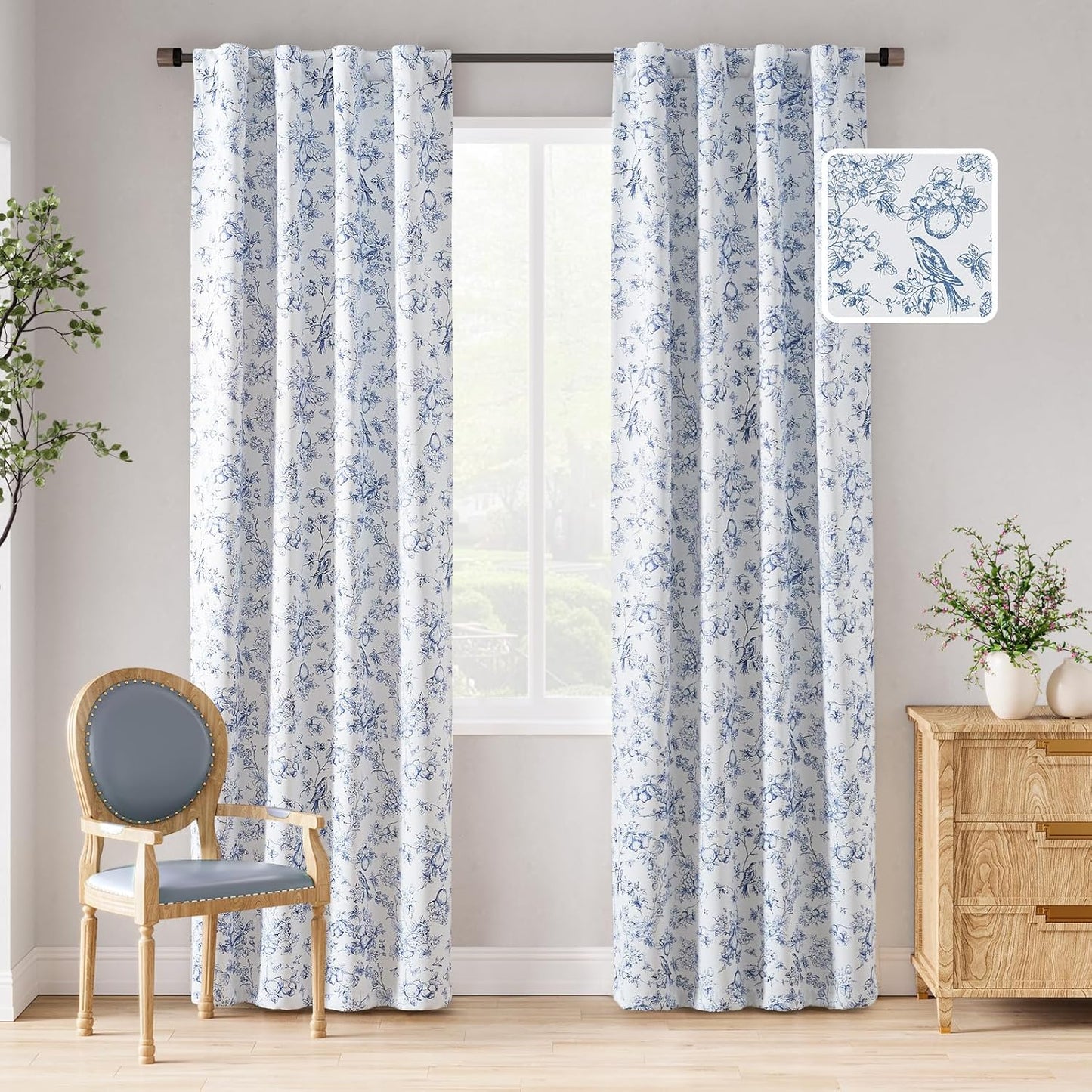 jinchan 95% Blackout Floral Curtains for Cozy Bedrooms