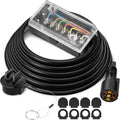 7 Way Trailer Cord Plug Connector with Transparent Cover - 12 ft