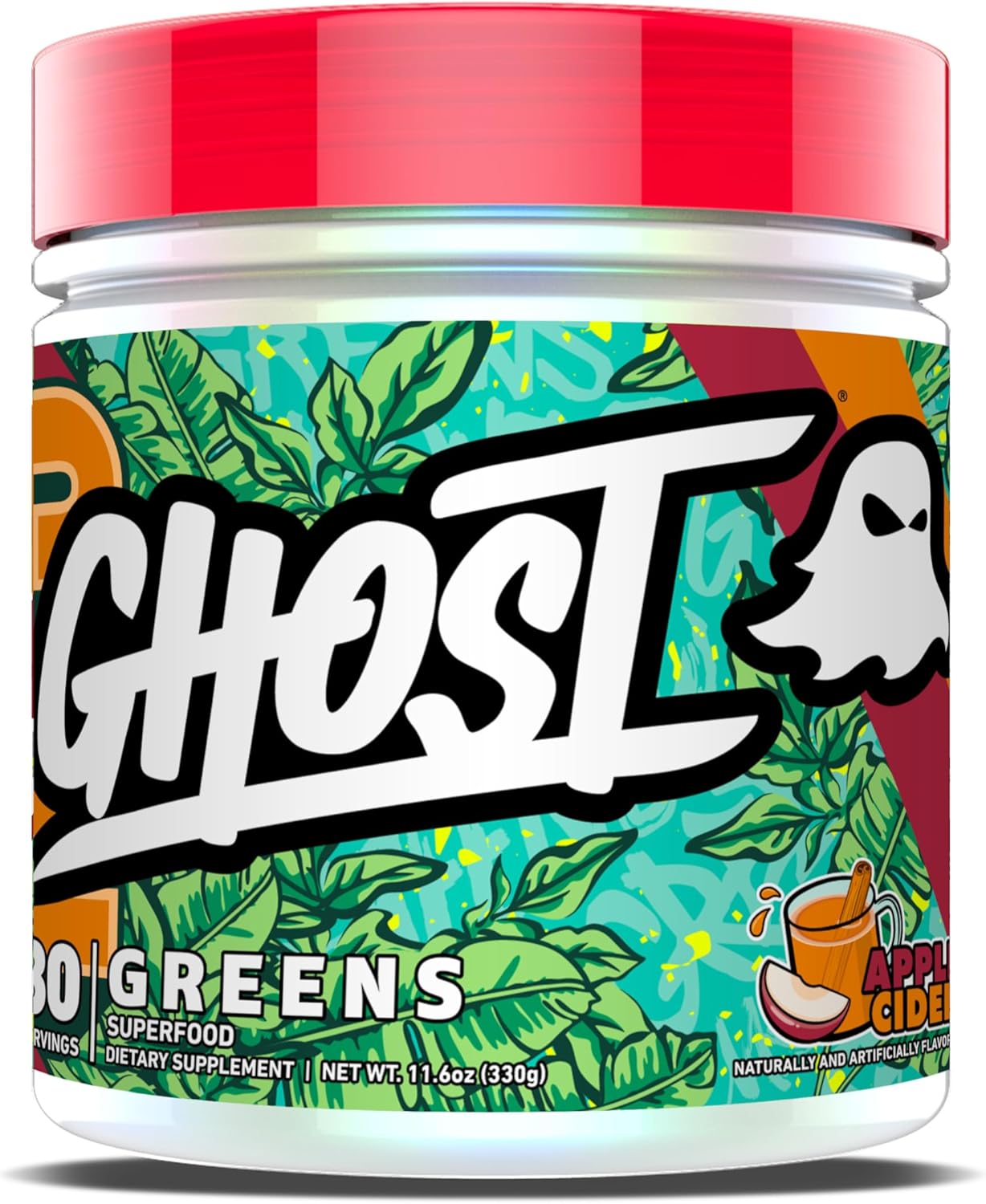 GHOST Greens Powder, Apple Cider Flavor - 19 Superfoods