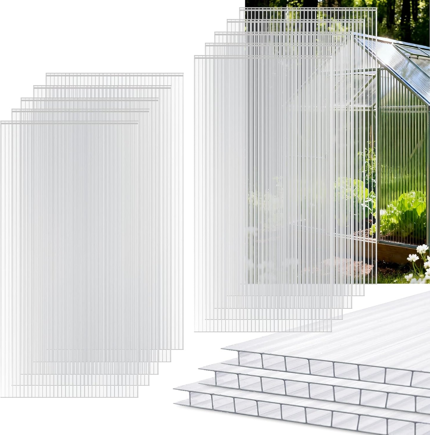 10 Pack Polycarbonate Greenhouse Panels for All Weather Use