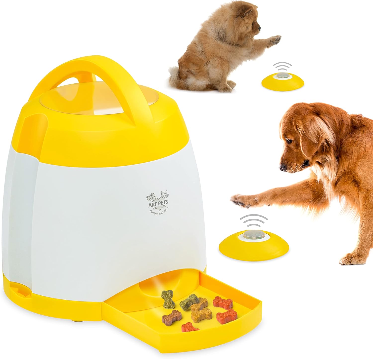 Dog Treat Dispenser with Remote Button for Memory Training Fun