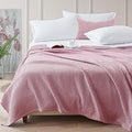 Waffle Weave Blanket Queen Size for Bed - Soft Lightweight Cozy Pink