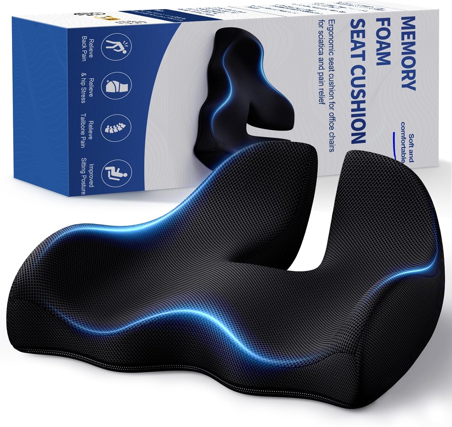 Benazcap Memory Foam Seat Cushion: Pain Relief Power!