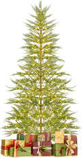 7.5FT Pre-Lit Christmas Tree with Faux Cypress Leaves & LED Lights