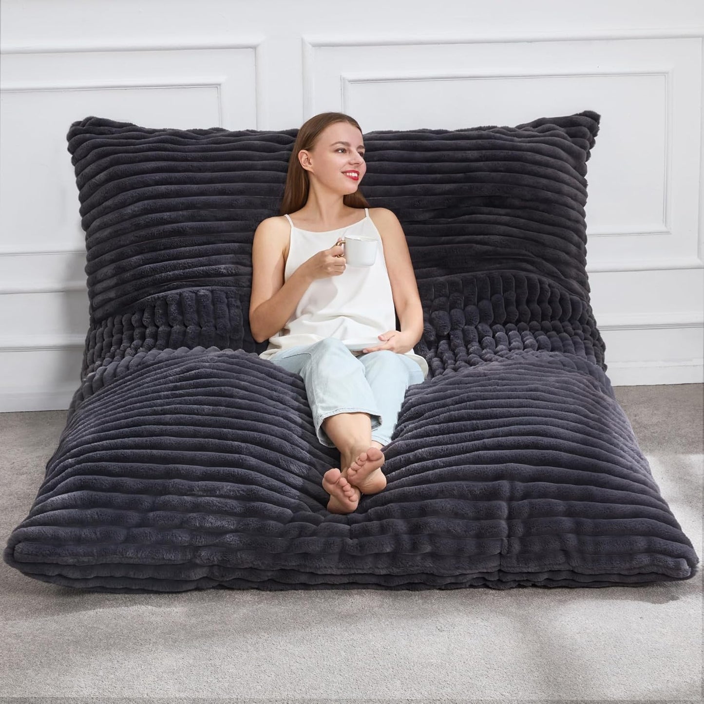 Hobestluk 3 in 1 Bean Bag Chair for Ultimate Comfort and Fun