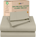 California Design Den Organic Cotton Percale King Sheets - Crisp