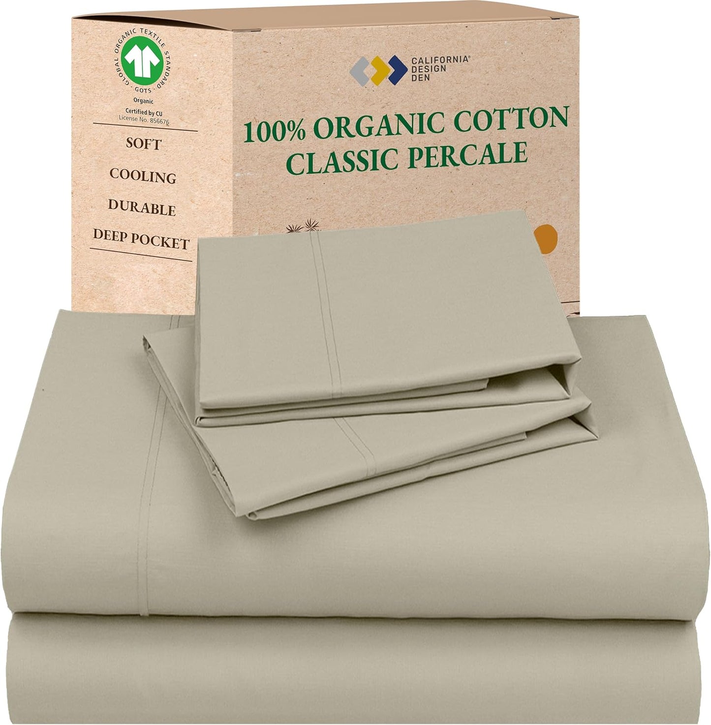 California Design Den King Size Percale Sheets Set for Comfort