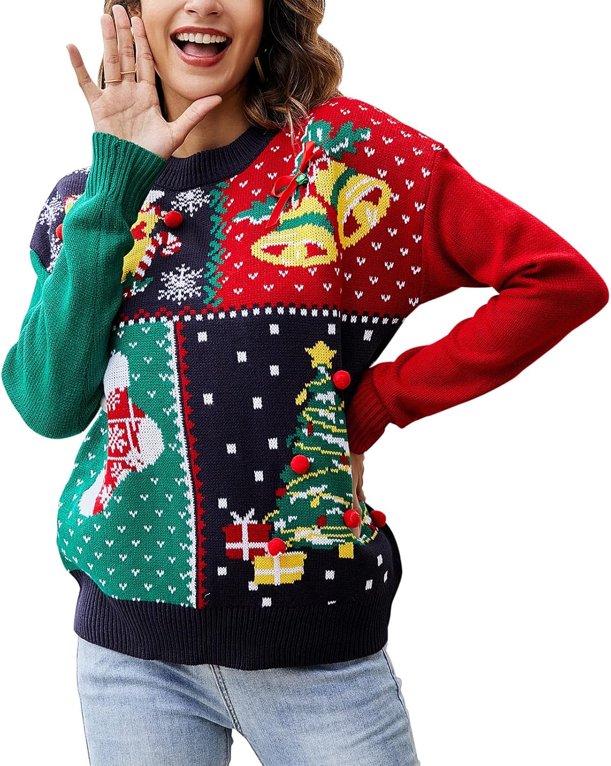 IFFEI Womens Ugly Christmas Sweater for Holiday Cheer