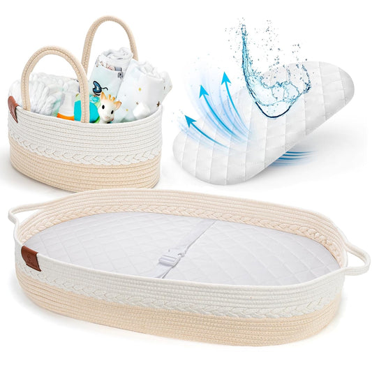 Deluxe Baby Changing Basket for Dresser - Cotton Moses Baskets