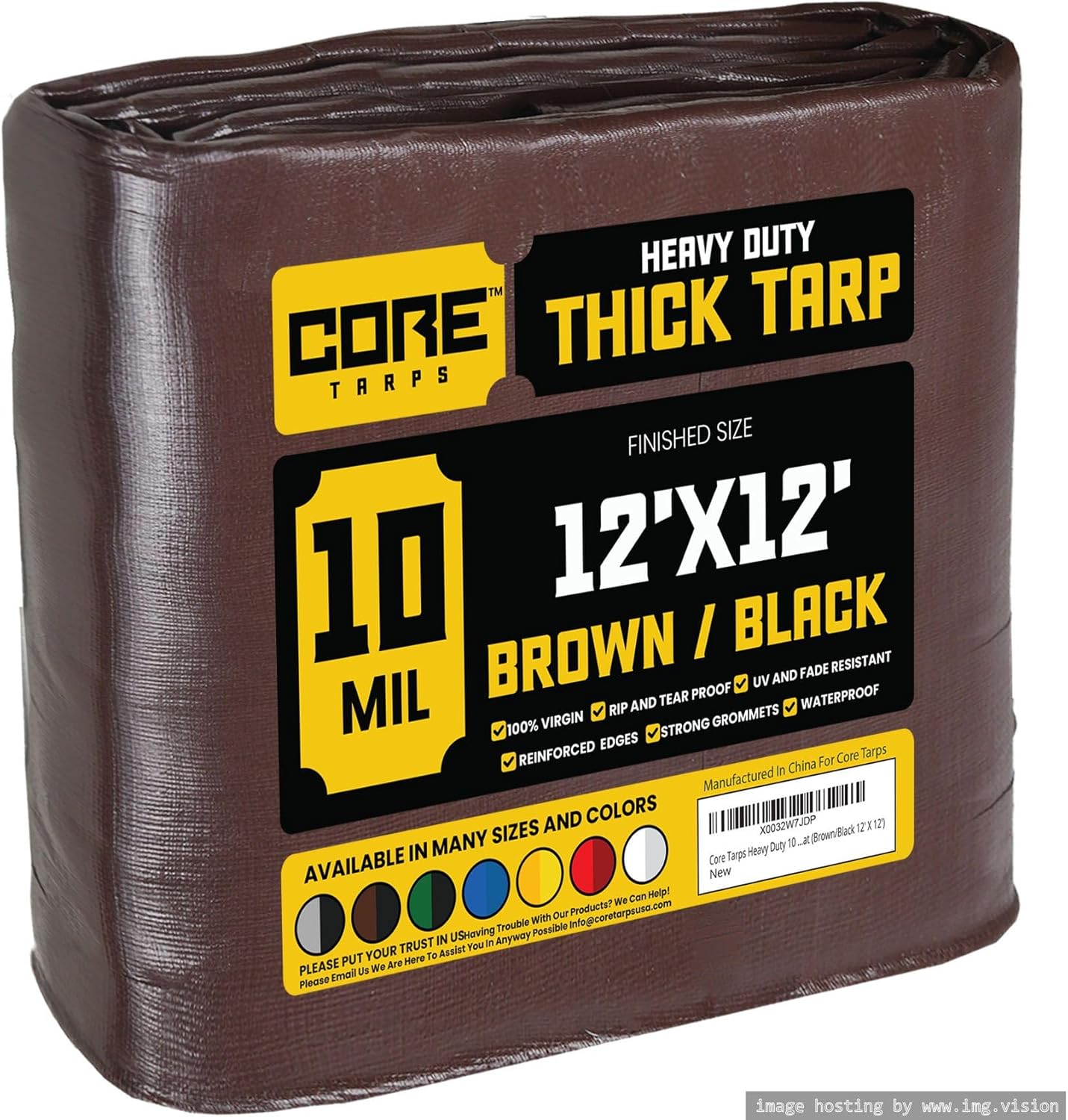 Heavy Duty 10 Mil Tarp Cover for Waterproof Protection