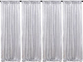 Silver Sequin Backdrop Curtains 4 Pack 2ft x 8ft - Shimmer Photo